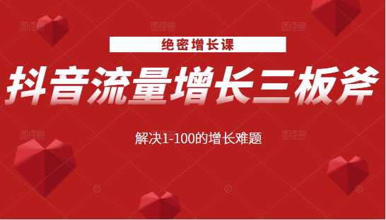 绝密增长课：抖音流量增长三板斧，解决1-100的增长难题_中创网