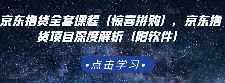 京东撸货全套课程（惊喜拼购），京东撸货项目深度解析（附软件）_中创网