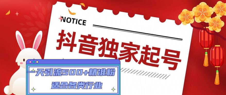 抖音独家起号，一天引流500+精准粉，适合各类行业（9节视频课）_中创网