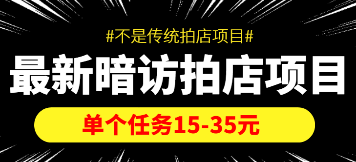 最新暗访拍店信息差项目，单个任务15-35元（不是传统拍店项目）_中创网