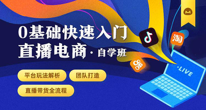 0基础快速入门直播电商课程：直播平台玩法解析-团队打造-带货全流程等环节_中创网