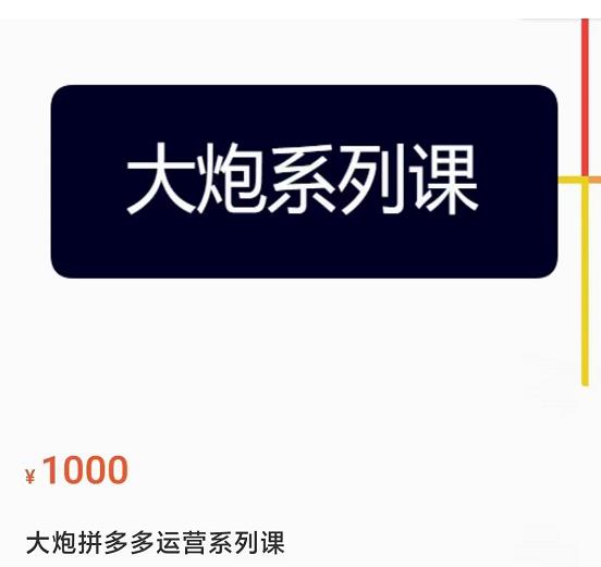 大炮拼多多运营系列课，各类​玩法合集，拼多多运营玩法实操_中创网