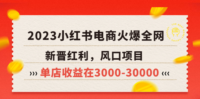 （5840期）2023小红书电商火爆全网，新晋红利，风口项目，单店收益在3000-30000！_中创网