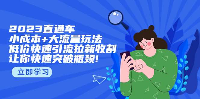 （5471期）2023直通小成本+大流量玩法，低价快速引流拉新收割，让你快速突破瓶颈!_中创网