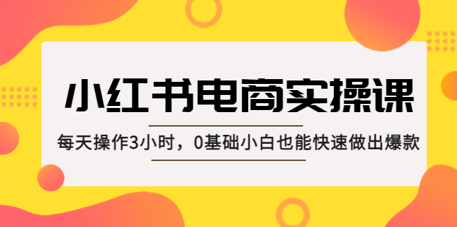 （5190期）小红书·电商实操课：每天操作3小时，0基础小白也能快速做出爆款！_中创网