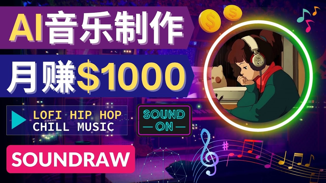 （4251期）无需任何音乐基础： 使用AI软件制作Lofi Hip Hop Chill Music 月赚1000美元_中创网