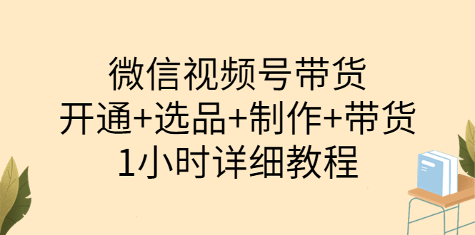 （3515期）陈奶爸·微信视频号带货：开通+选品+制作+带货（1小时详细教程）_中创网