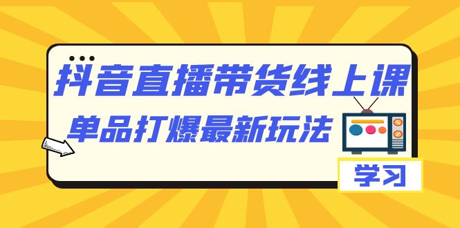 （7238期）抖音·直播带货线上课，单品打爆最新玩法（12节课）_中创网