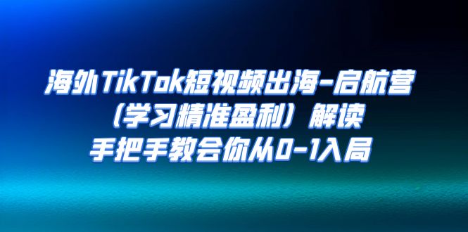 （7195期）海外TikTok短视频出海-启航营（学习精准盈利）解读，手把手教会你从0-1入局_中创网