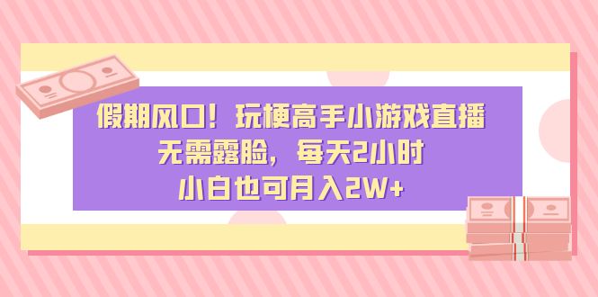 （8801期）假期风口！玩梗高手小游戏直播，无需露脸，每天2小时，小白也可月入2W+_中创网