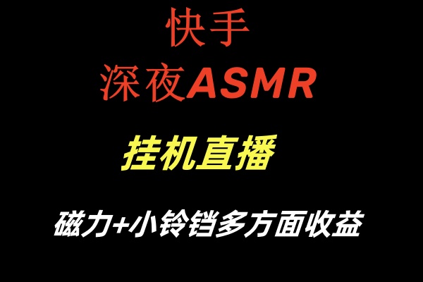 （8790期）快手深夜ASMR挂机直播磁力+小铃铛多方面收益_中创网