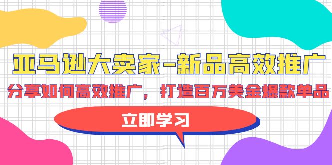 （10031期）亚马逊大卖家-新品高效推广，分享如何高效推广，打造百万美金爆款单品_中创网