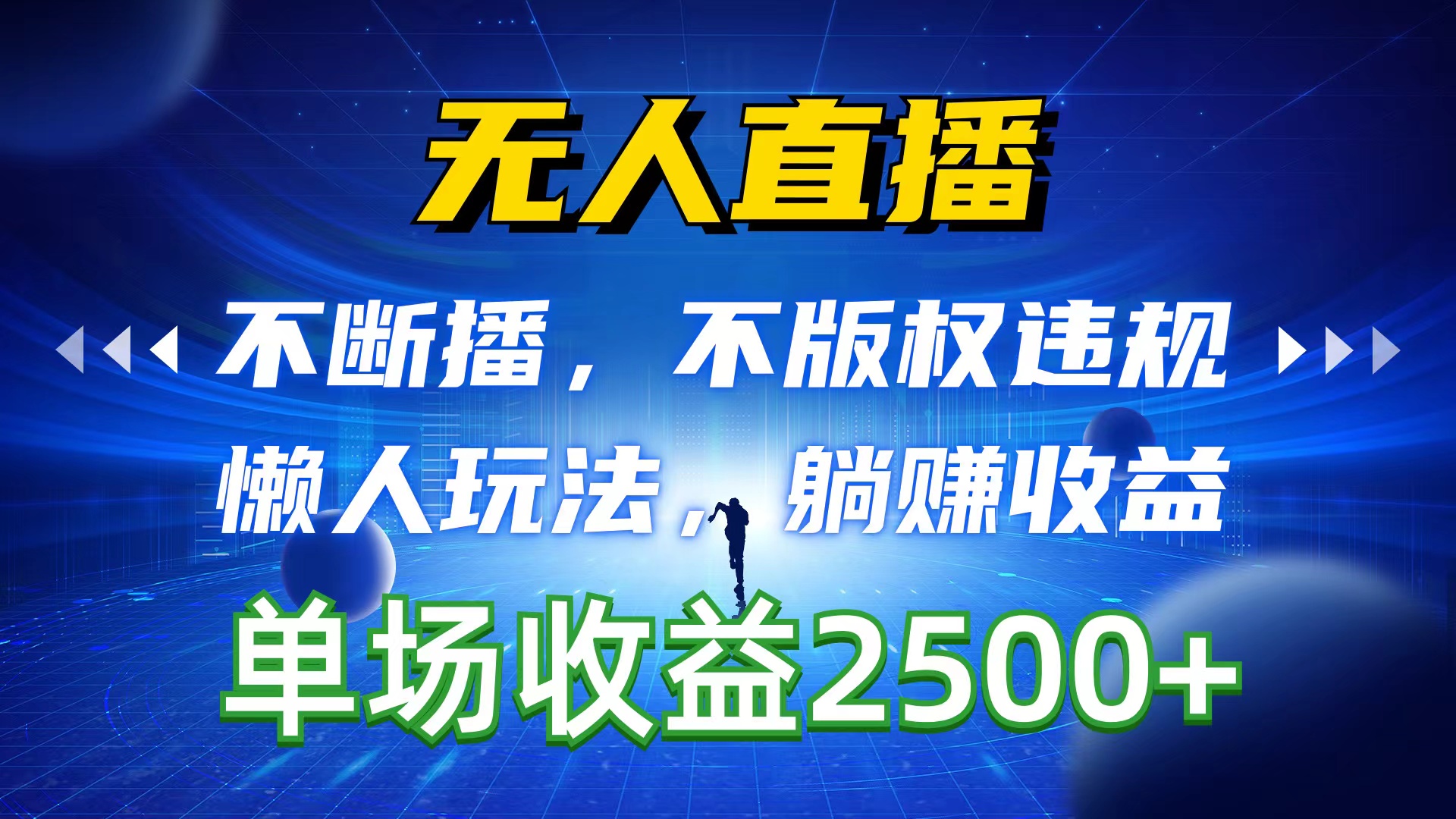 （10404期）无人直播，不断播，不版权违规，懒人玩法，躺赚收益，一场直播收益2500+_中创网