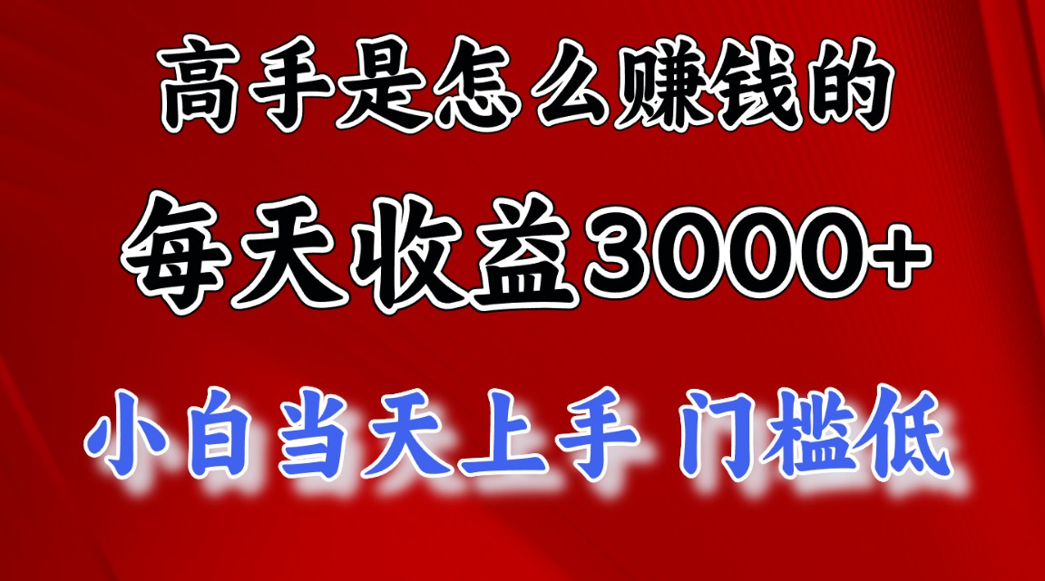 （10531期）高手是怎么赚钱的，一天收益3000+ 这是穷人逆风翻盘的一个项目，非常稳定，小白当天上手。_中创网