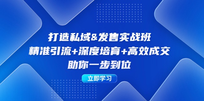 （12642期）打造私域发售实操班：精准引流+深度培育+高效成交，助你一步到位_中创网